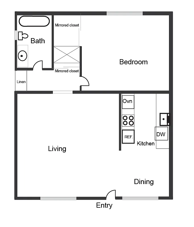 Floor plan 1 Bedroom