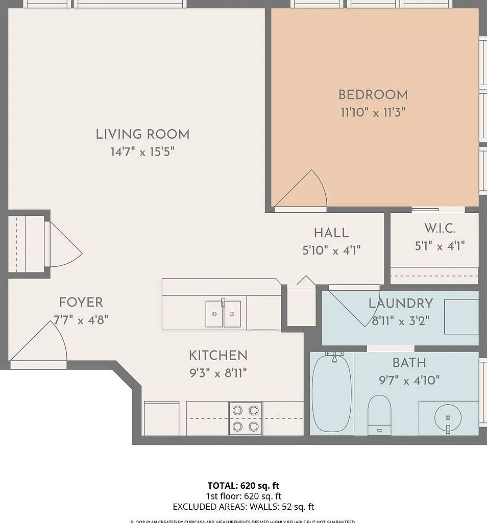 1 bed, 1.0 bath, 620 sqft, $1,295 — Photo 2