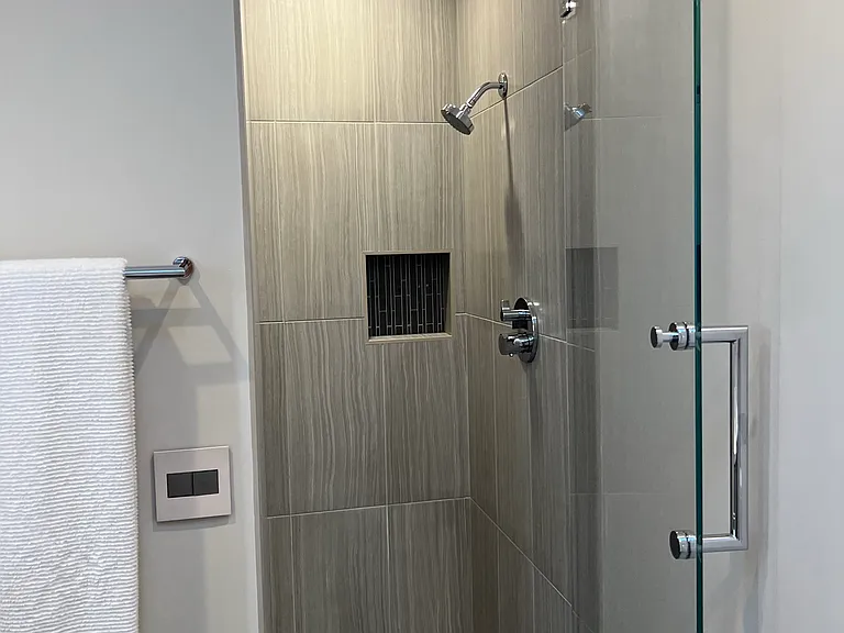 Remodeled bathroom on suite with Primary bedroom