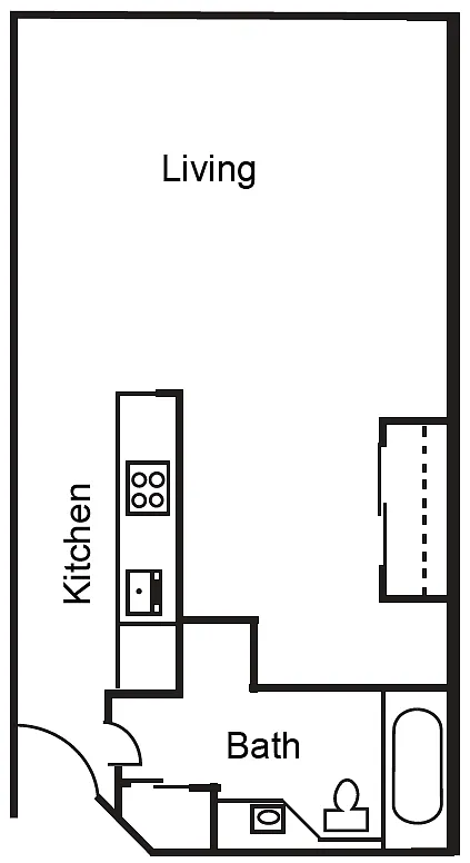 Floor plan Open 1 Bedroom