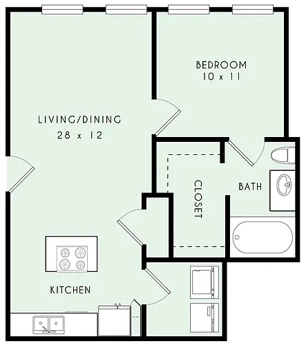 Floor plan A05 1x1 717sqft