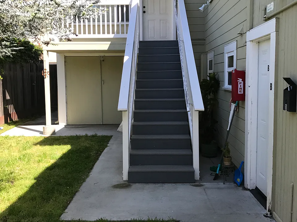 Stairway entrance to unit D
