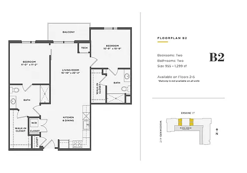 Floor plan 2 Bedroom Unit - B2