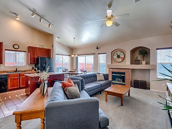 Living area and kitchen