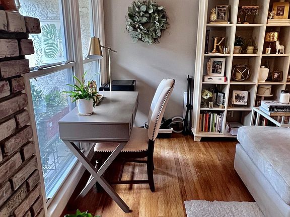 Relaxing Desk area with sunny view of the backyard.