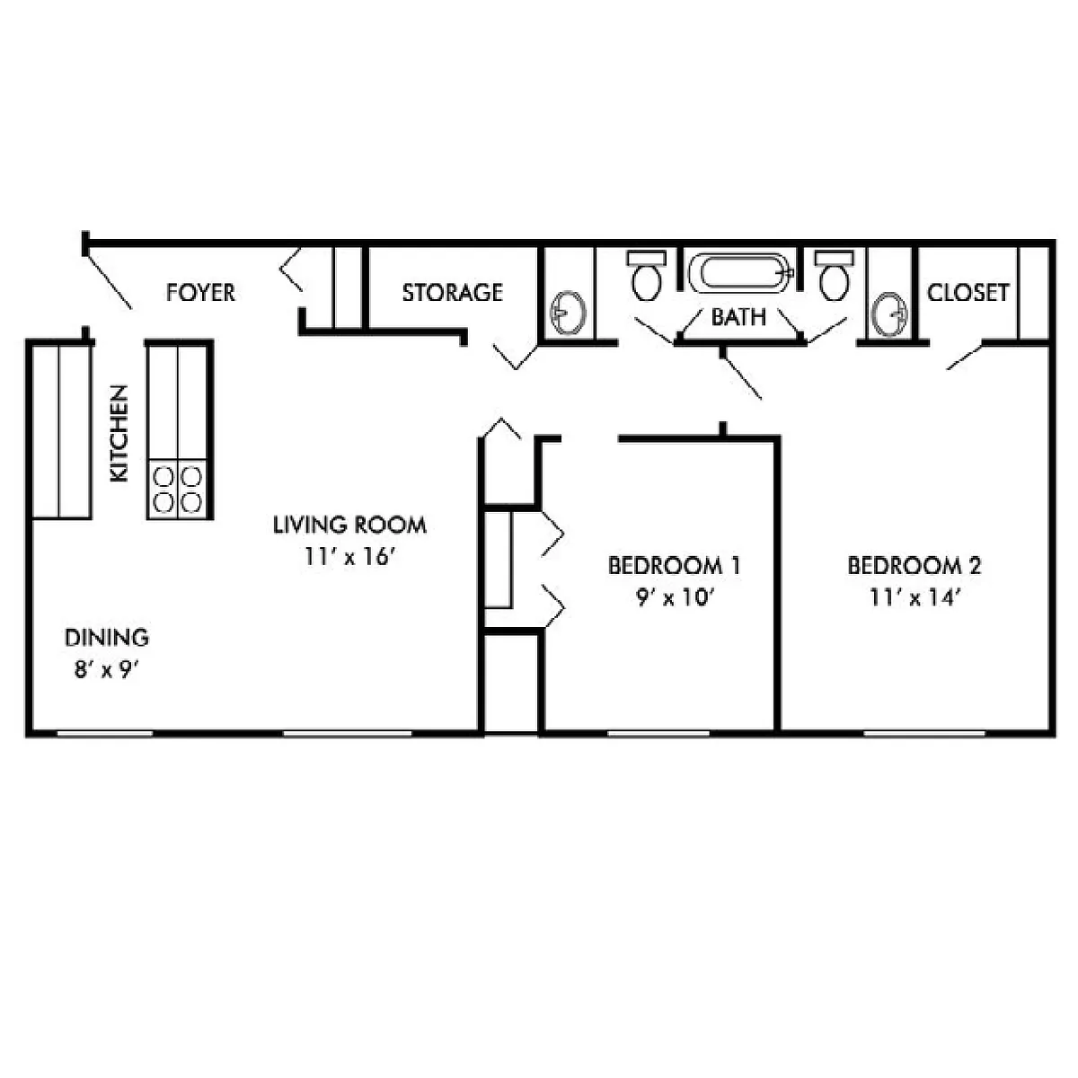 Floor plan Two Bedroom