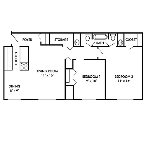 Floor plan Two Bedroom