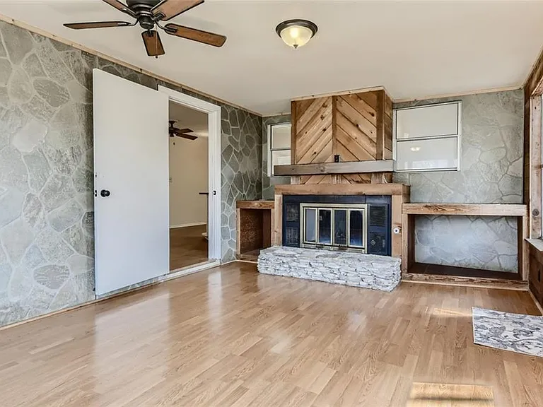 Fireplace located in the sunroom