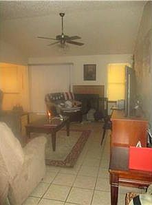 Living room with fireplace