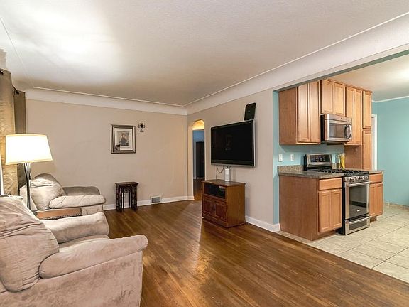 Kitchen, Living room, and Dining room are open