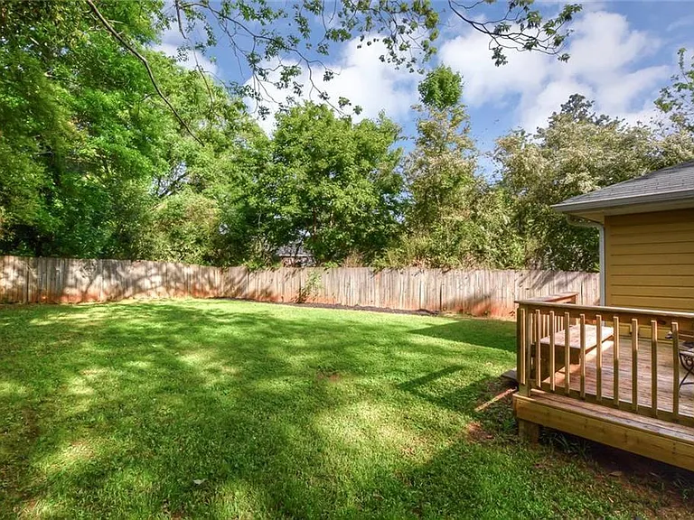 Back yard and deck