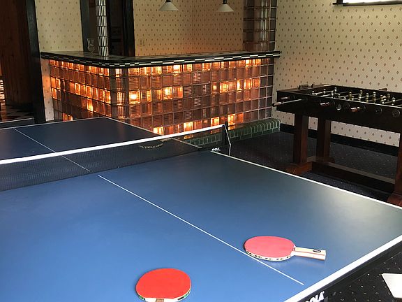 Finished basement with bar