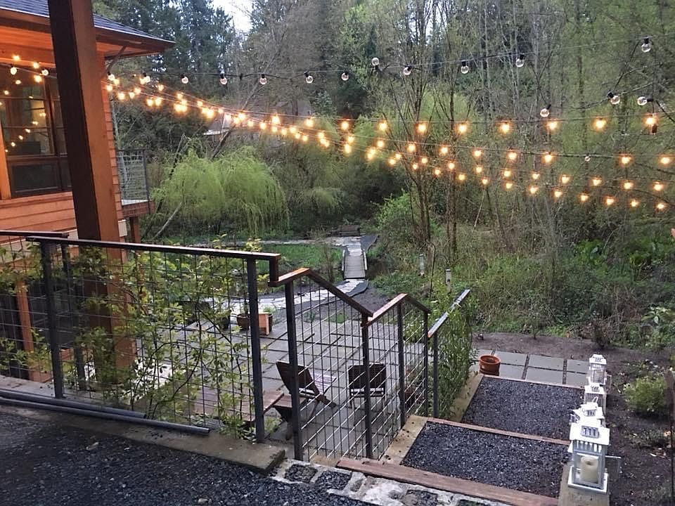 Courtyard w/ "bistro" lights