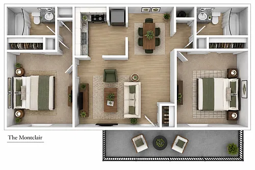 Floor plan 2 Bedroom 2 Bath - Montclair