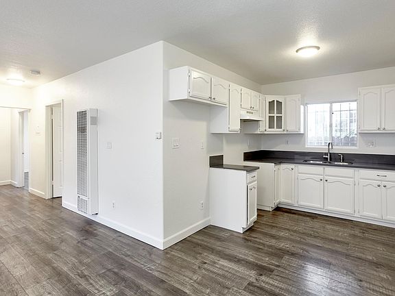 open kitchen as seen from dining nook
