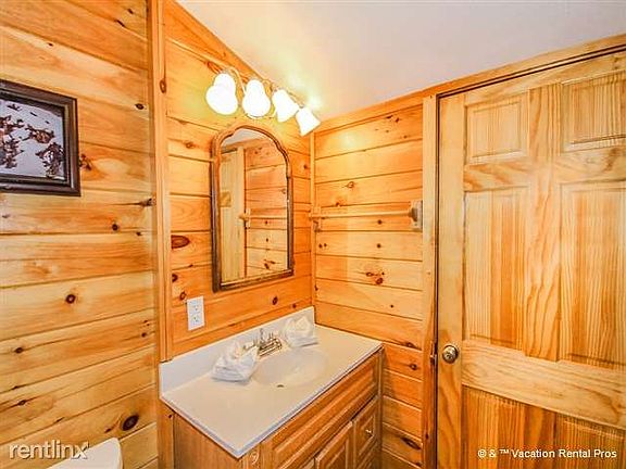 One of two full bathrooms