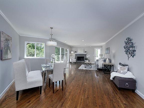 Dining area and living room