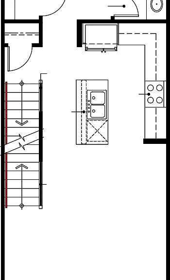 First floor kitchen, family room, and office / 3rd bedroom