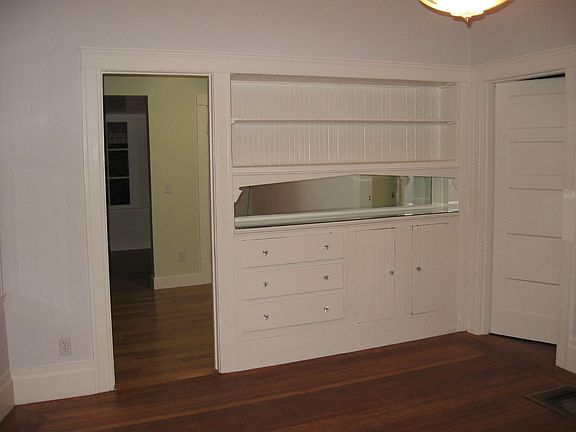 built-in cabinet in dining room