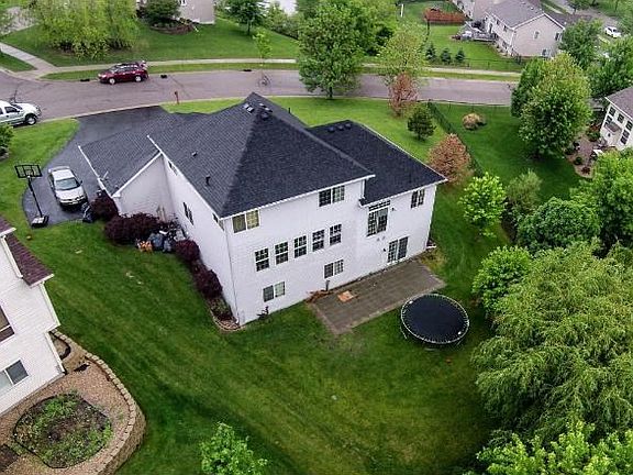 Aerial view of the back of the property.