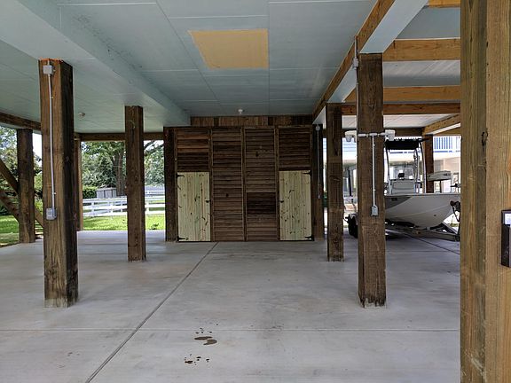 Enclosed storage at ground level.