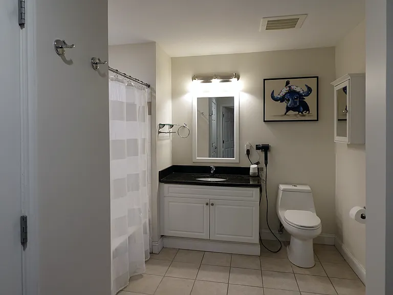 Large bathroom with a soaker tub