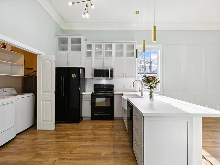 Appliances and laundry (pantry shelving in closet)