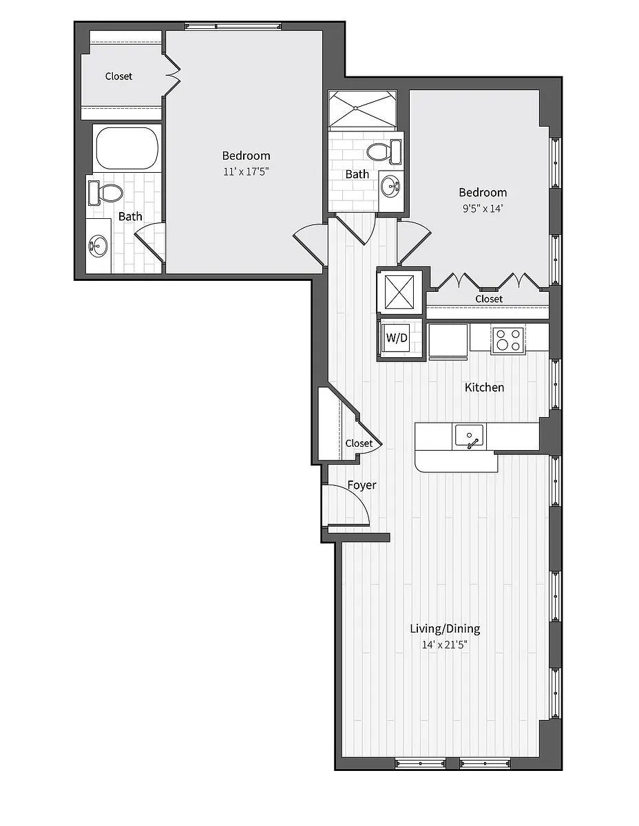 Floor plan 22f7 2BR/2BA