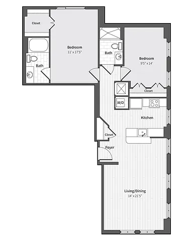 Floor plan 22f7 2BR/2BA