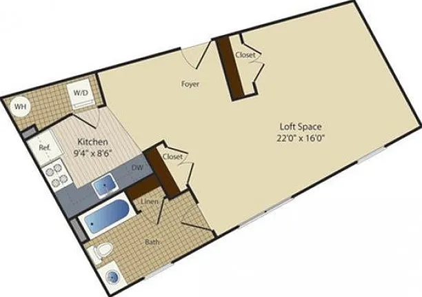 Studio (585 SF) Studio (585 SF)