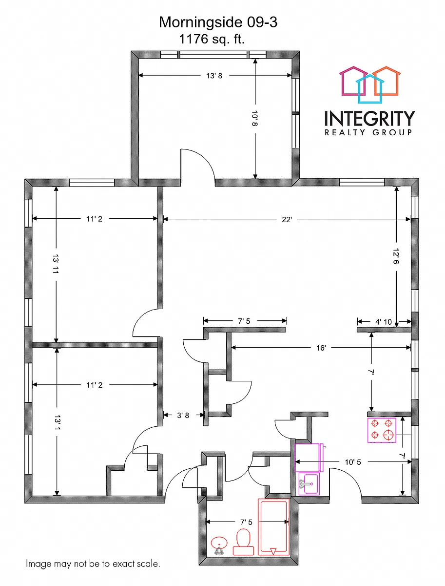 Floor plan Morningside 3 Bedroom 1 Bath