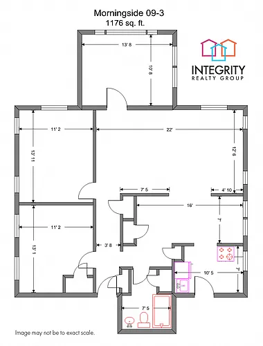 Floor plan Morningside 3 Bedroom 1 Bath