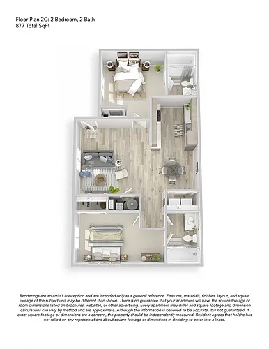 Floor plan 2x2 C Upgraded