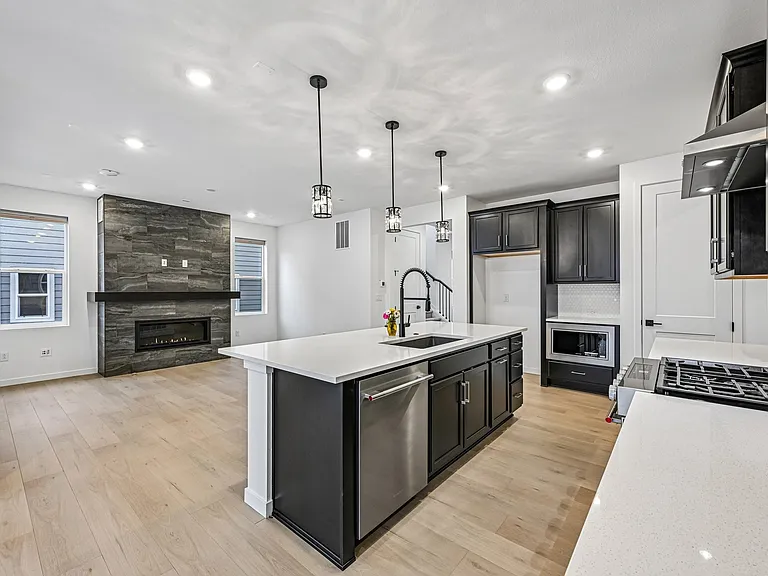 Kitchen facing living room