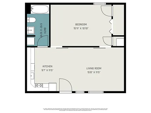 Floor plan 1-Bedroom