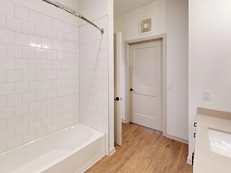 The Henry floor plan can be accessed via the living space or walk-in-closet, and features updated finishes and a subway-tile shower/bathtub. The Henry floor plan can be accessed via the living space or walk-in-closet, and features updated finishes and a s