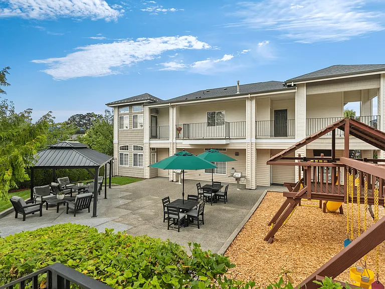 Relax, play, and connect in our outdoor patio and play area.