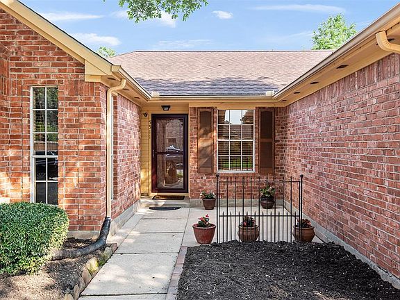 Your patio is large enough for a table and chairs or some rocking chairs to welcome you home.
