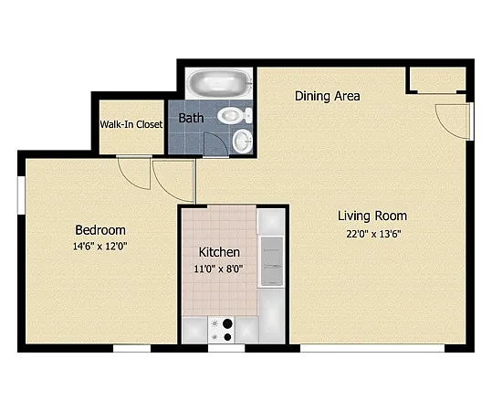 Floor plan 1 Bedroom Executive