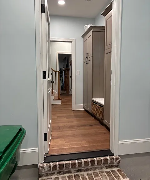 Into mudroom from garage