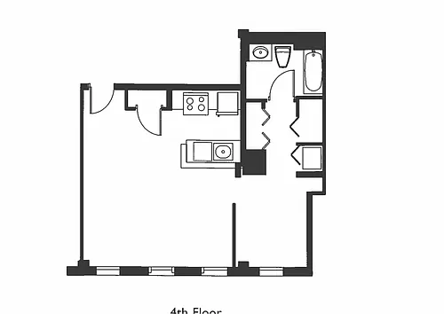 Floor plan 1 Bed 1 Bath - Renovated - A1Q_R