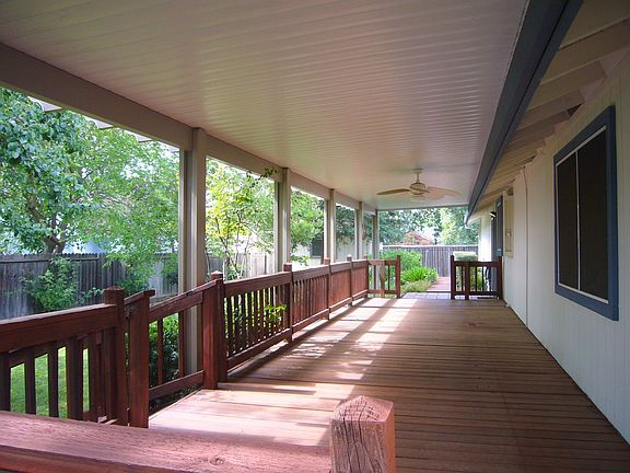 large deck with fan