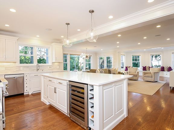 The fabulous clean lined open-plan kitchen