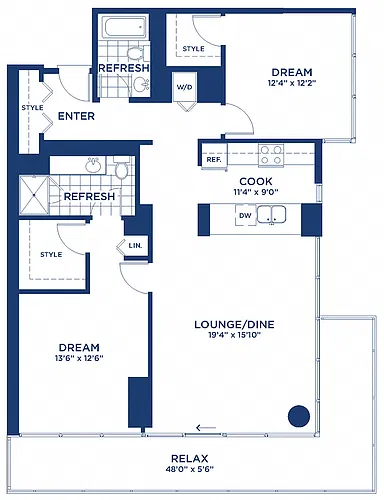 Floor plan Residence 9 (2BR/2BA)