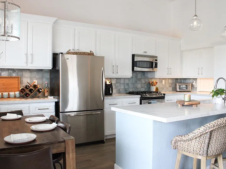 View of the newly remodeled kitchen.