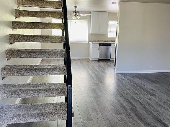 Stairs to both bedrooms and bathroom