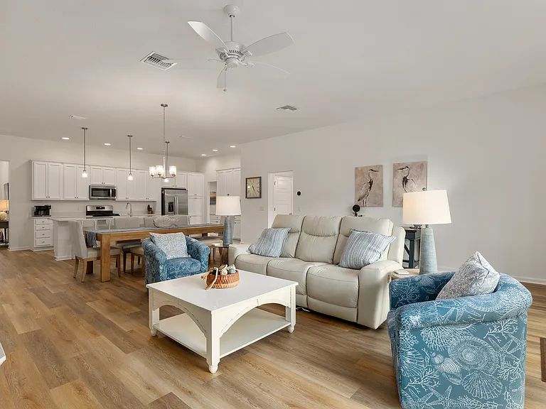 Family Room, Dining Room, and Kitchen