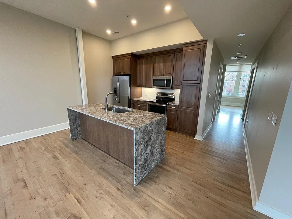 Open concept living and kitchen.