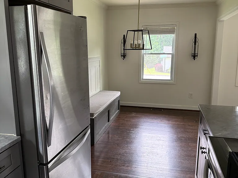 View of dining room from kitchen