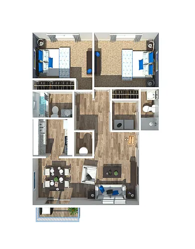 Floor plan 2 Bedroom 900